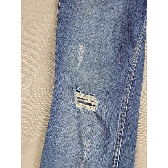 We The Free Jeans Womens 28x26 Crop Distressed Blue Mid Rise Frayed Stretch Boho - Picture 6 of 14